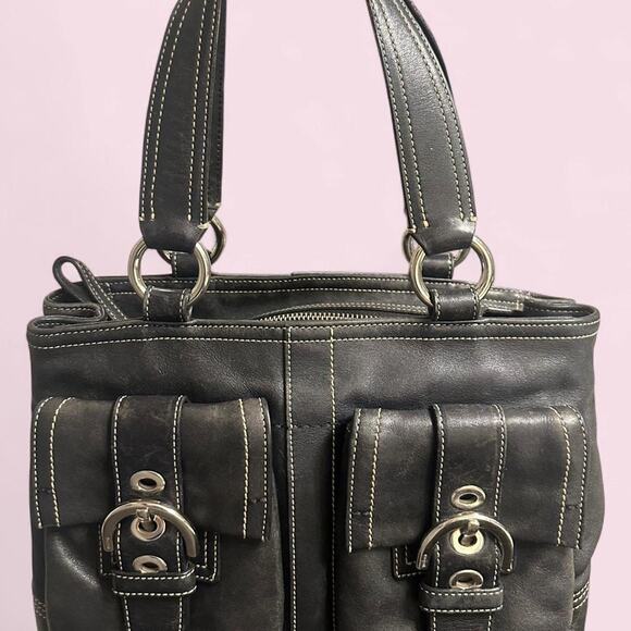 Coach soho black leather buckle - Picture 1 of 8